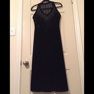S.L. Fashions Petite Black Sparkle Cocktail Dress